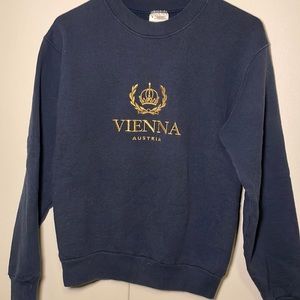 Navy blue Vienna Austria crewneck, hardly worn, still soft on the inside